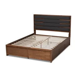 Elin Wood Platform Storage Bed With Drawers Dark Gray/Walnut - Baxton Studio -Cozy Living Deals Store GUEST 81a4c586 6c17 4d3b 8548 bd2980848aca