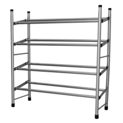 Home Basics Expandable 4 Tier Steel Shoe Rack, Chrome -Cozy Living Deals Store GUEST 821cc8bc e20f 4716 8ebc eef09436749b