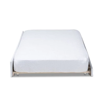 Twin Neves Wood Bed With Trundle White - Baxton Studio 6 Twin Neves Wood Bed With Trundle White - Baxton Studio - Image 6