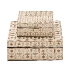 Set Of 2 Wooden Boxes With Pattern - Olivia & May -Cozy Living Deals Store GUEST 82c90f53 d8fa 440b a1d4 dfca45ba296c
