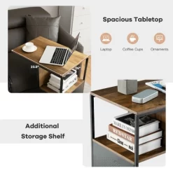 Costway C Shape Sofa Side End Table Reversible Snack Table Nightstand Steel Frame Oak -Cozy Living Deals Store GUEST 830db19b f0f7 4b41 9868 a14fe62b243f