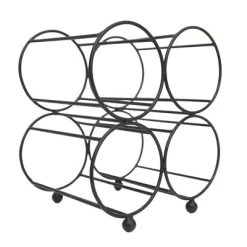 Black Metal Wine Bottle Holder - Foreside Home & Garden