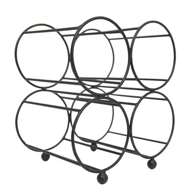 Black Metal Wine Bottle Holder - Foreside Home & Garden 1 Black Metal Wine Bottle Holder - Foreside Home & Garden