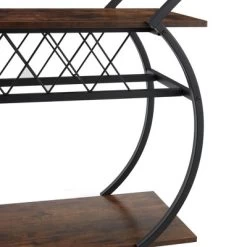 Jomeed Wood And Metal Portable Rolling Kitchen Bar Or Coffee Cart With 3 Bottle Horizontal Wine Rack With Handles And Lockable Casters, Gray Oak -Cozy Living Deals Store GUEST 834d33c9 f6ab 47f9 ad62 3b0ac4911bfc