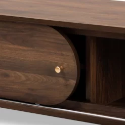 Dena Wood And Gold TV Stand For TVs Up To 60" Walnut - Baxton Studio -Cozy Living Deals Store GUEST 83be0994 6b29 4ae2 9bbe 89f78d197266