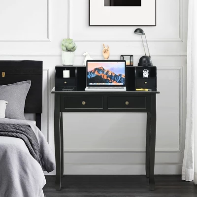 Costway Writing Desk Mission White Home Office Computer Desk 4 Drawer WhiteBlackPink 8 Costway Writing Desk Mission White Home Office Computer Desk 4 Drawer WhiteBlackPink - Image 8