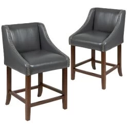 Flash Furniture Carmel Series 24" High Transitional Wood Counter Height Stool With Accent Nail Trim, Set Of 2 -Cozy Living Deals Store GUEST 8446b4ff ff96 4c3b a286 e5ef0ceff2d2