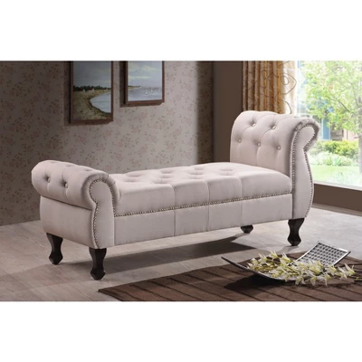 Ipswich Linen Bench Beige - Baxton Studio 1 Ipswich Linen Bench Beige - Baxton Studio