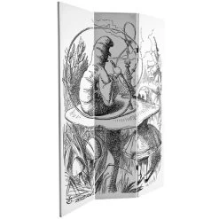 71" Double Sided Alice In Wonderland Canvas Room Divider White - Oriental Furniture -Cozy Living Deals Store GUEST 84689147 4654 4b1f 85fc 96738da4ef75