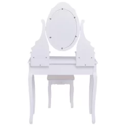 Tangkula Oval Vanity Mirror Dressing Table Beauty Dresser Cosmetics Organizer W/ Cushioned Bench 17 Tangkula Oval Vanity Mirror Dressing Table Beauty Dresser Cosmetics Organizer W/ Cushioned Bench -Cozy Living Deals Store GUEST 847da802 3590 48b2 8dee e53bf81b54e2