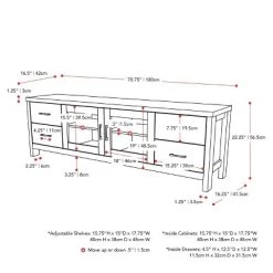 Hollywood Cabinet With Doors TV Stand For TVs Up To 80" Dark Gray - CorLiving -Cozy Living Deals Store GUEST 85440f12 a529 4762 af85 e2d6dead2b2e