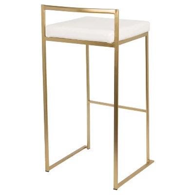 Set Of 2 31.5" Fuji Contemporary Barstools White - LumiSource 3 Set Of 2 31.5" Fuji Contemporary Barstools White - LumiSource - Image 3