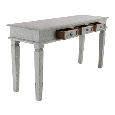 Rustic Mahogany Console Table Gray - Olivia & May 6 Rustic Mahogany Console Table Gray - Olivia & May - Image 6