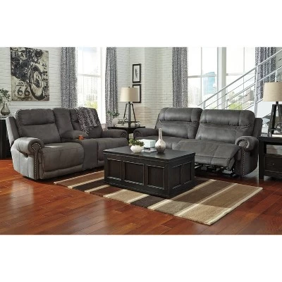 Austere 2 Seat Recliner Sofa Gray - Signature Design By Ashley 3 Austere 2 Seat Recliner Sofa Gray - Signature Design By Ashley - Image 3