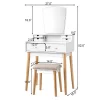 Costway Vanity Table 6 Dressing Table Cushioned Stool Makeup Table