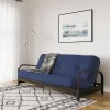 Full Axton Metal Arm Futon Frame With Mattress - Room & Joy