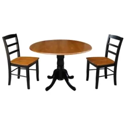 Set Of 3 42" Dual Table With 2 Madrid Chairs Dining Sets Black/Red - International Concepts -Cozy Living Deals Store GUEST 86019daa 461e 43e4 8e33 00506ece1c6b