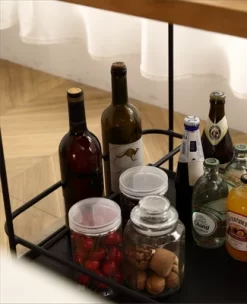 Freya 30.7 Inches White Rubber Finish/Top And Shelves With Carbon Steel Materials Bar Serving Carts- Maison Boucle -Cozy Living Deals Store GUEST 86032427 3786 4f15 8dbc 59a13f64d3fa