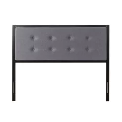 Barbara Upholstered Button Tufted Metal Headboard - Zinus