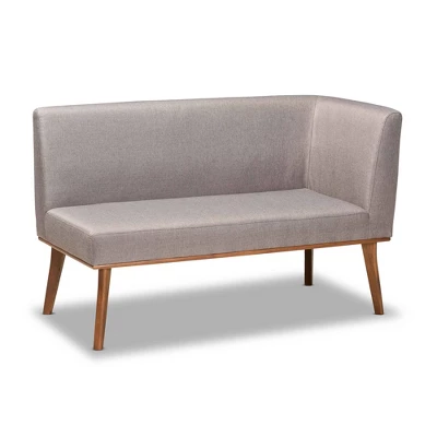 3pc Odessa Mid-Century Modern Fabric Upholstered Wood Dining Nook Set Walnut/Brown/Gray - Baxton Studio 1 3pc Odessa Mid-Century Modern Fabric Upholstered Wood Dining Nook Set Walnut/Brown/Gray - Baxton Studio