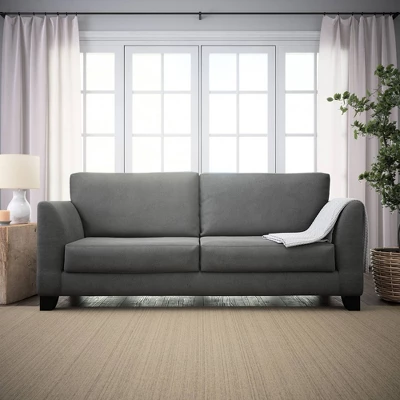 85" Holly Upholstered Flared Arm Sofa Charcoal - Brookside Home 1 85" Holly Upholstered Flared Arm Sofa Charcoal - Brookside Home