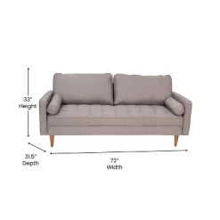 Flash Furniture Hudson Mid-Century Modern Sofa With Tufted Upholstery & Solid Wood Legs -Cozy Living Deals Store GUEST 86c53222 81c8 486d 80e0 c4dd29cabfc7