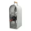 3-Bottle Wine Rack With Handle Tin Finish 15.5" - Drew DeRose
