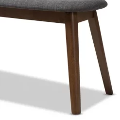 Baxton Studio Easton Mid Century Modern Walnut Finished Wood Fabric Upholstered Bench -Cozy Living Deals Store GUEST 871a3fda 14ed 4ca1 89bb 75f5e88a3062
