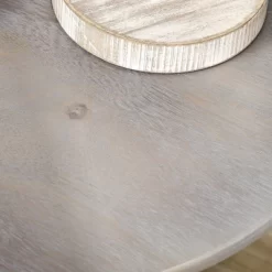 HOMCOM Pedestal Side Table With Round Tabletop, Rustic End Table With Solid Wood Leg For Living Room, Bedroom, Light Gray And Black -Cozy Living Deals Store GUEST 875f0bac 4252 46be b35c d5f3c49f1999