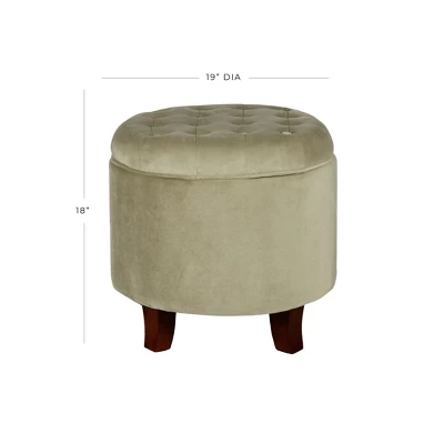 Large Round Button Tufted Storage Ottoman - HomePop 1 Large Round Button Tufted Storage Ottoman - HomePop