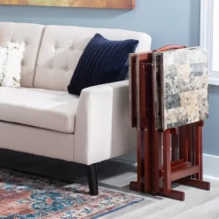 Faux Marble Tray Table Set - Linon 32 Faux Marble Tray Table Set - Linon -Cozy Living Deals Store GUEST 8786e91a 3e5d 4a21 bdc1 f2fd364944fa