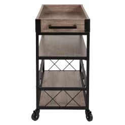 Emma And Oliver Light Oak Wood Kitchen Bar Cart, Stemware Rack And Locking Casters -Cozy Living Deals Store GUEST 87ab3f22 dac1 40c0 965f 870a5df3bb5a