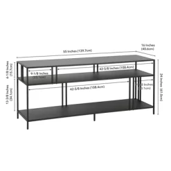 55" Black Metal TV Stand With Metal Shelves - Henn&Hart -Cozy Living Deals Store GUEST 87ecabaa bcfd 4b23 98ce ee5a0abfac92