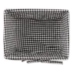 Design Imports Set Of 3 S Antique White Chicken Wire Gingham Check Liner Baskets Black/White