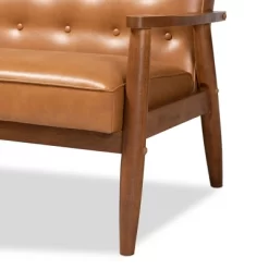 Sorrento Mid-Century Faux Leather Upholstered Wood Sofa Walnut/Brown - Baxton Studio -Cozy Living Deals Store GUEST 884d9ad7 85eb 4387 a91e 1d66b61b913c