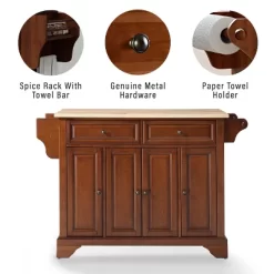 Lafayette Wood Top Full Size Kitchen Island/Cart Cherry/Natural - Crosley -Cozy Living Deals Store GUEST 88b53f89 750a 49a0 97b9 42e8e3d54770