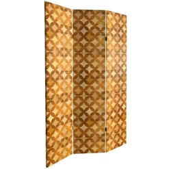 6" Double Sided Japanese Wood Pattern Canvas Room Divider Brown - Oriental Furniture -Cozy Living Deals Store GUEST 88b98ef9 e722 4b31 a34e 8bb0a3b6bd74