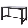 60" Yelena Dining Table Marble/Weathered Espresso - Acme Furniture