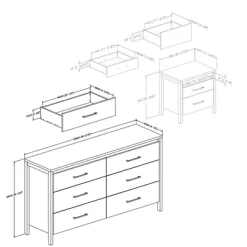 Gravity 6 Drawer Double Dresser And 2 Drawer Nightstand Gray Maple - South Shore -Cozy Living Deals Store GUEST 88ec468b 1109 4a6c b163 b32b6229c9ef