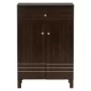 Felda Modern Shoe Cabinet With 2 Doors And Drawer - Dark Brown - Baxton Studio