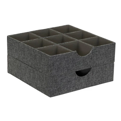 Household Essentials Set Of 2 9-Section Drawer Trays Graphite Linen 3 Household Essentials Set Of 2 9-Section Drawer Trays Graphite Linen - Image 3