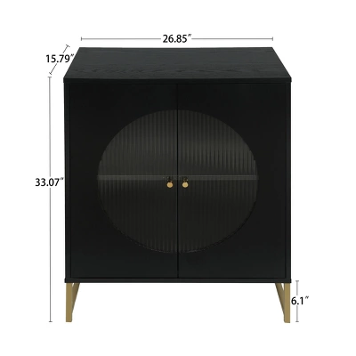 Aubrey 33.07'' H X 26.85'' W X 15.79'' D Glass Door Storage Cabinet And Adjustable Shelf Sideboards And Buffets-The Pop Home 4 Aubrey 33.07'' H X 26.85'' W X 15.79'' D Glass Door Storage Cabinet And Adjustable Shelf Sideboards And Buffets-The Pop Home - Image 4