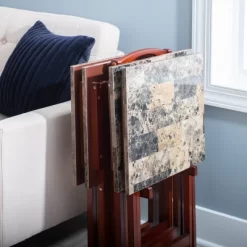 Faux Marble Tray Table Set - Linon 28 Faux Marble Tray Table Set - Linon -Cozy Living Deals Store GUEST 8972bdd7 a31a 4c6a 9b00 c7f8b7ca5701