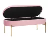 48" Chloe Storage Bench Velvet/Metal Gold/Blush Pink - LumiSource
