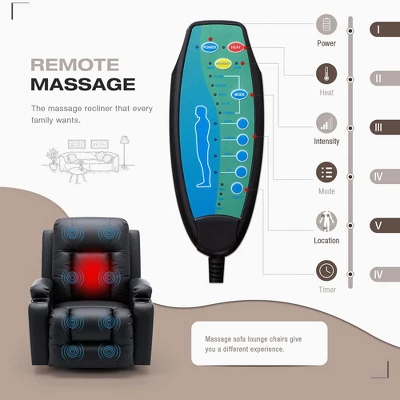 JOMEED PU Heated Stain Resistant Leather Massage Rocking Recliner Chair With 360 Degree Swivel, 2 Cup Holders, And Retractable Footrest 3 JOMEED PU Heated Stain Resistant Leather Massage Rocking Recliner Chair With 360 Degree Swivel, 2 Cup Holders, And Retractable Footrest - Image 3