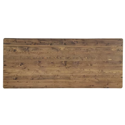 Merrick Lane 8' X 40" Rectangular Antique Rustic Solid Pine Foldable Dining Table With Crisscross Legs 11 Merrick Lane 8' X 40" Rectangular Antique Rustic Solid Pine Foldable Dining Table With Crisscross Legs - Image 11