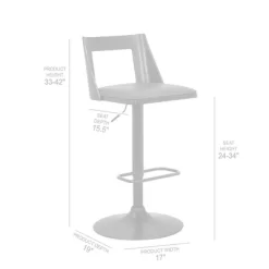 Milan Adjustable Swivel Faux Leather Metal Barstool Black - Armen Living -Cozy Living Deals Store GUEST 89f54584 9a28 471b a5f7 10e427f9320c