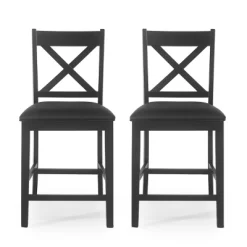 2pc Emory Farmhouse Upholstered Wood Counter Height Barstools - Christopher Knight Home 21 2pc Emory Farmhouse Upholstered Wood Counter Height Barstools - Christopher Knight Home -Cozy Living Deals Store GUEST 8aece378 c100 4316 943e 3b2c5e067de9
