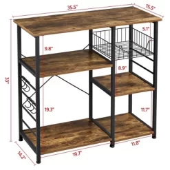 Yaheetech Kitchen Storage Rack With Basket/Hooks/Storage -Cozy Living Deals Store GUEST 8aed8970 6465 4962 9c4b ab4dc711e88f