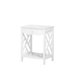 (Set Of 2) Modern Night Stand In White - Comfort Pointe
